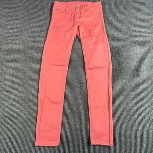 Blue Asphalt Jeans Womens XS 28 Pink Denim‎ Skinny Cotton Blend Low Rise 28x30